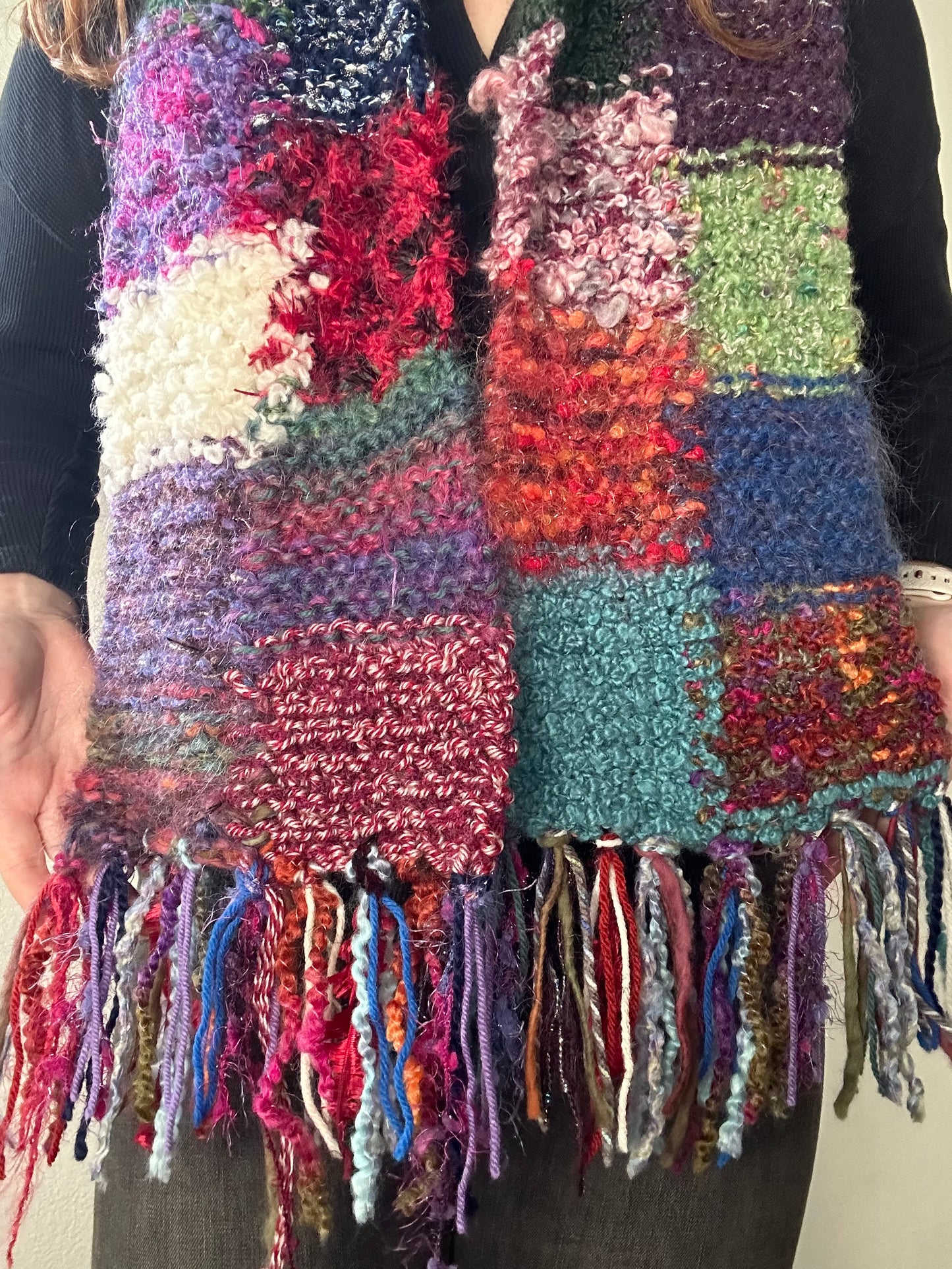 Chunky Knit Scarf (Boho Rainbow 1)