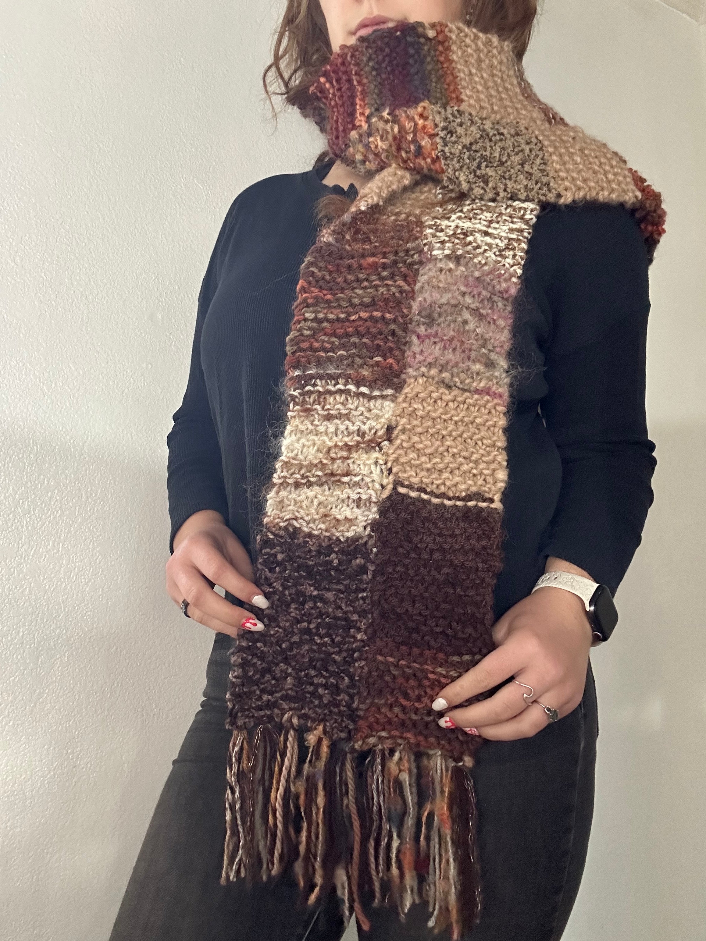 Chunky Knit Scarf (Cozy Chocolates) – Lizzzy Stitches