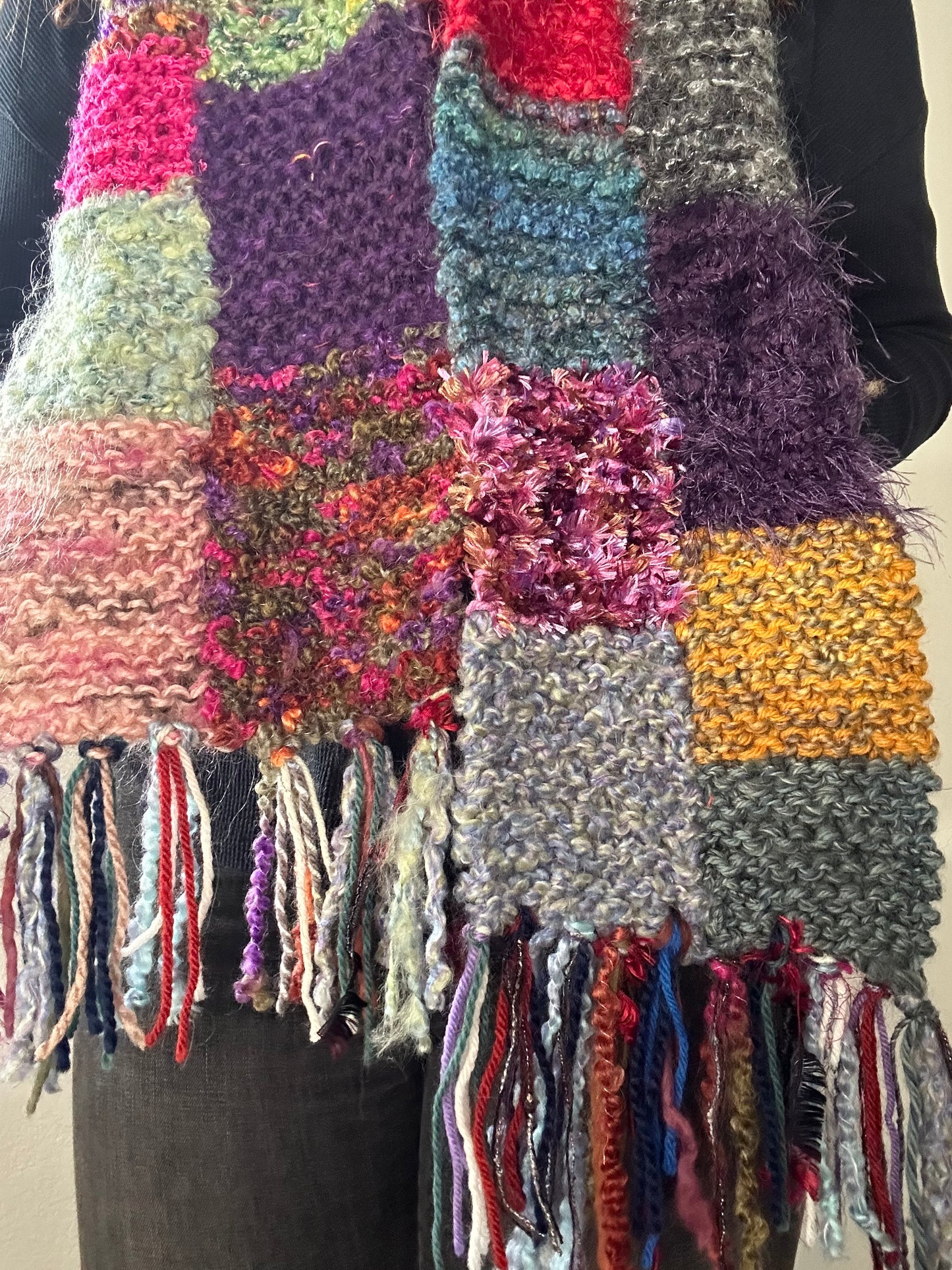 Chunky Knit Scarf (Boho Rainbow 2)