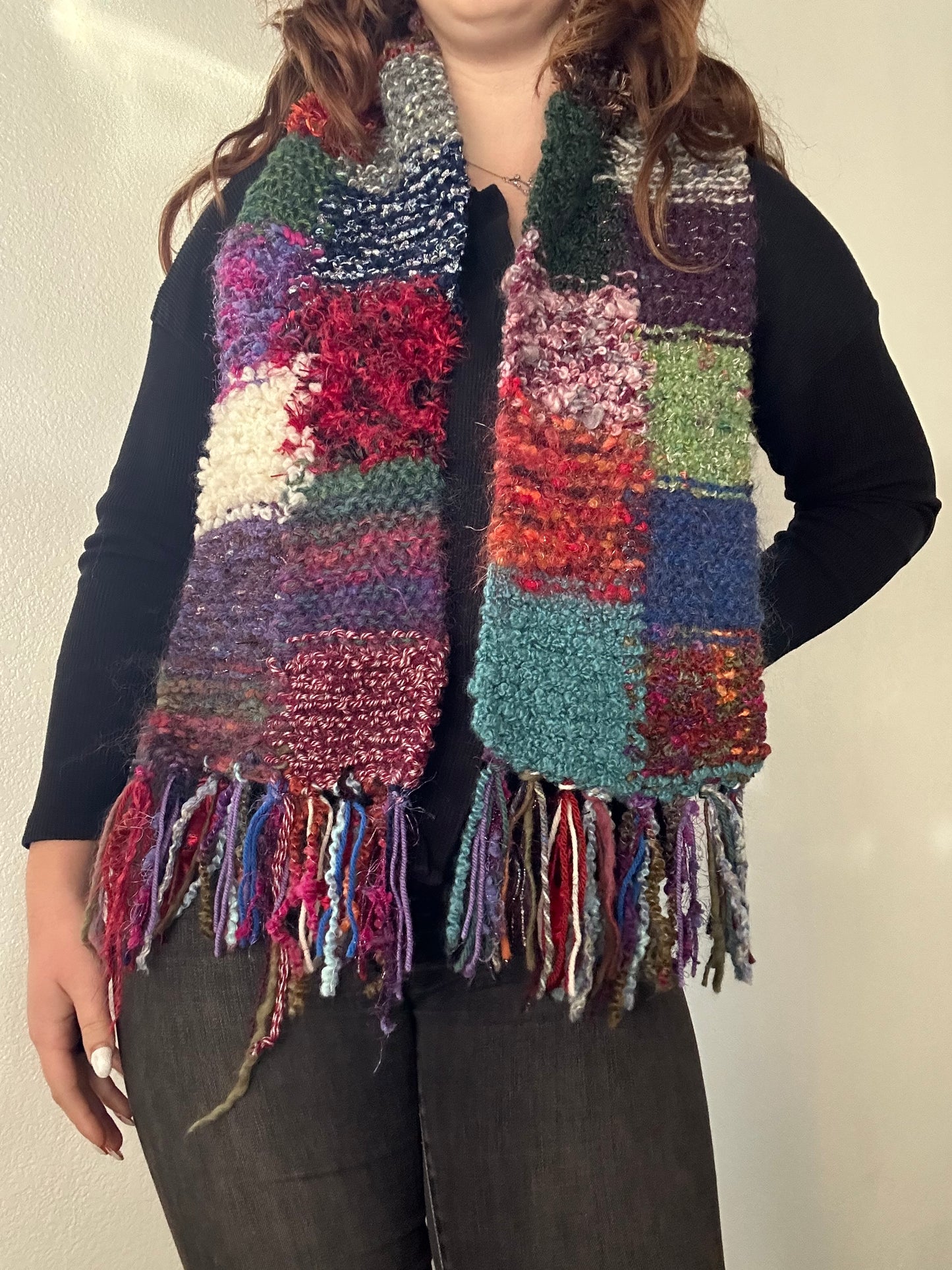 Chunky Knit Scarf (Boho Rainbow 1)