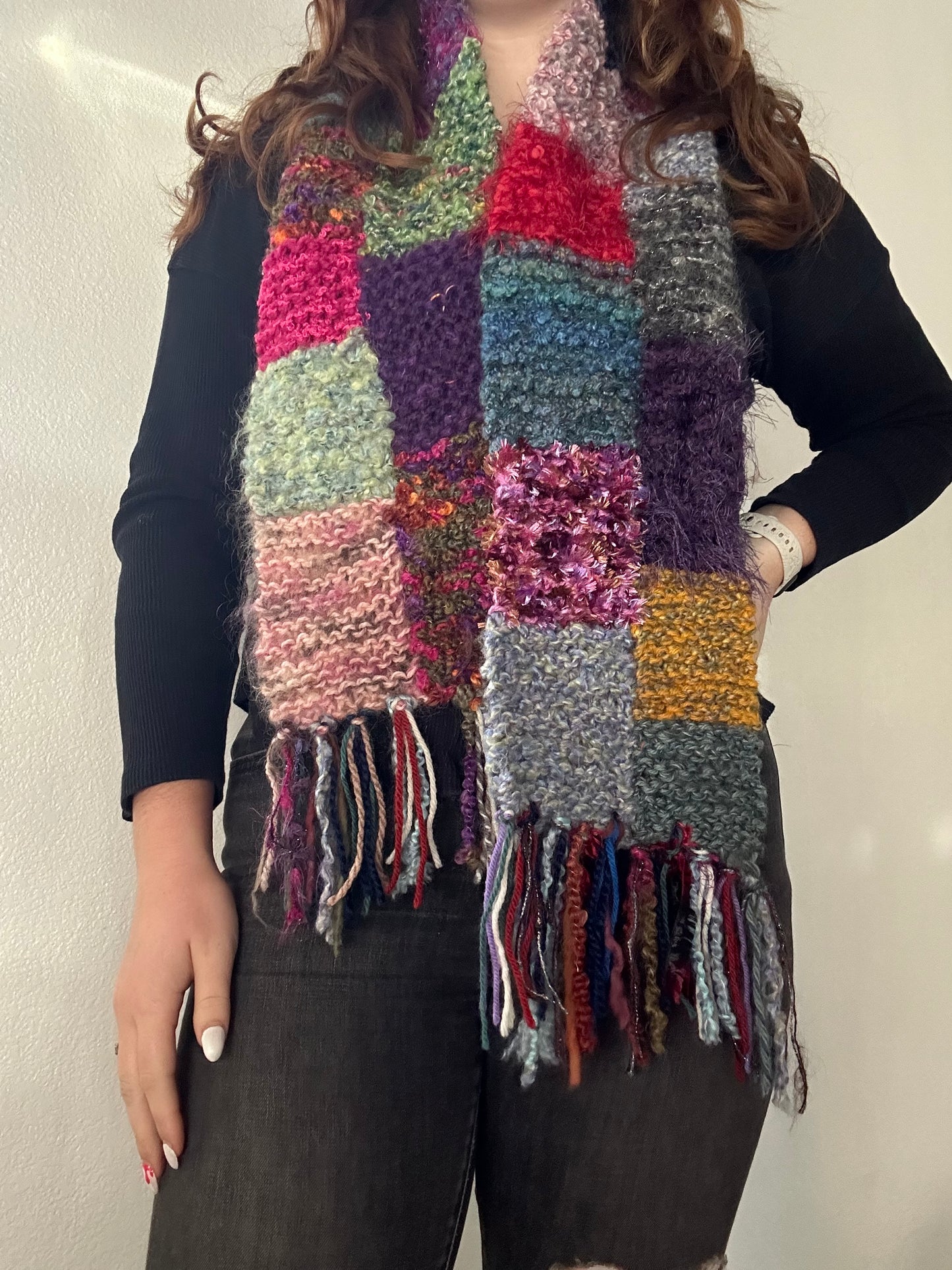 Chunky Knit Scarf (Boho Rainbow 2)